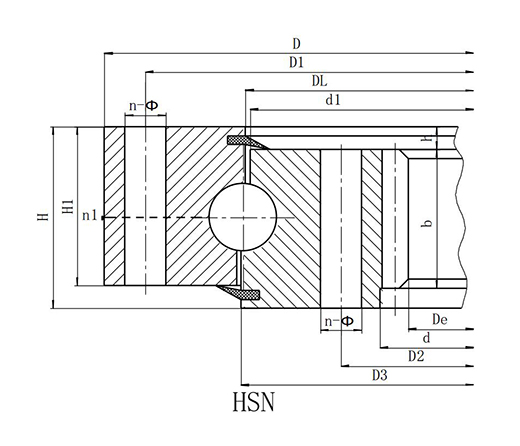 Series HS--Single Row Ball Slewing Bearing-----Internal Gear