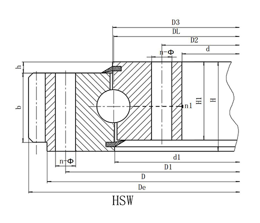 Series HS-Single Row Ball Slewing Bearing----External Gear
