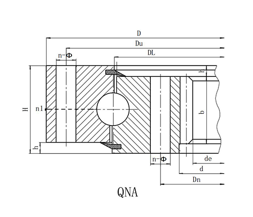 Series Q-Single Row Ball Slewing Bearing----Internal Gear