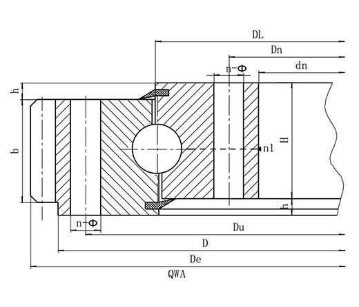 Series Q-Single Row Ball Slewing Bearing----External Gear